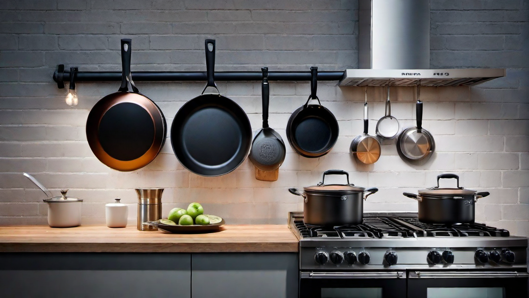 Wall-Mounted Pot Racks for Industrial Style and Function