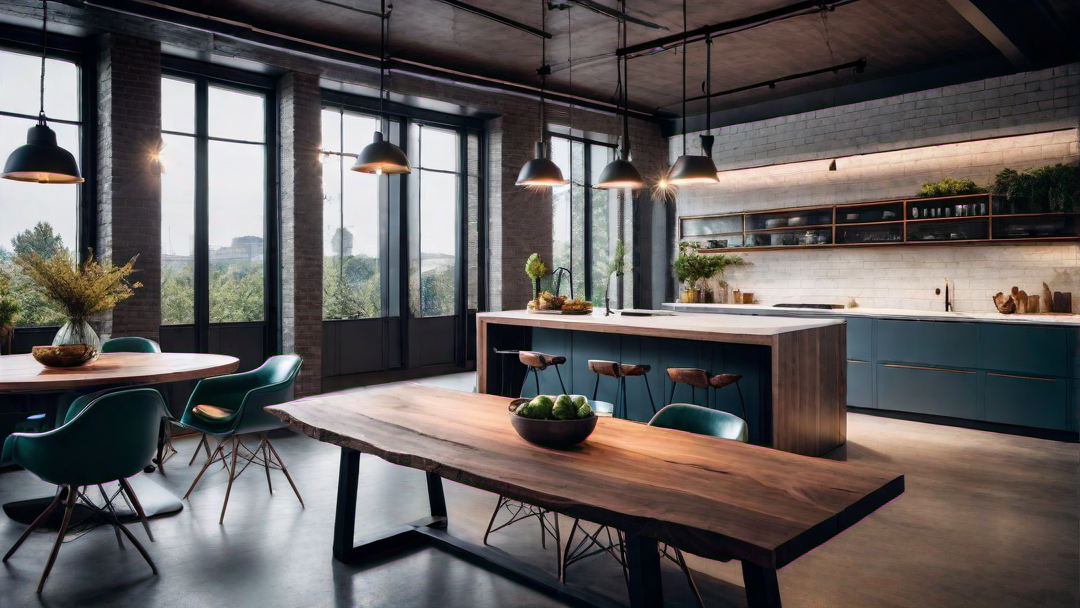 Entertaining in Style: Industrial Kitchen Dining Areas