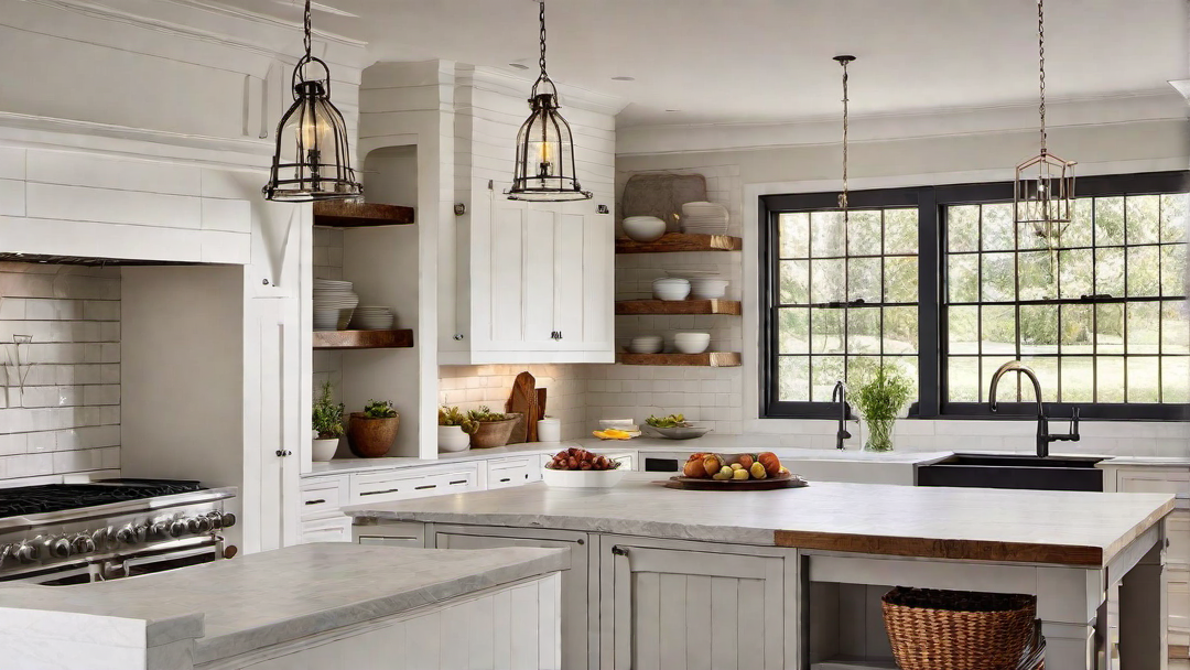 Warm and Welcoming: Farmhouse Kitchen with Soft Lighting