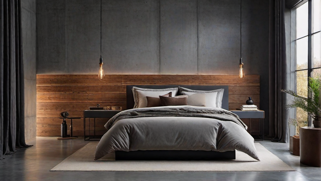 Industrial Chic Bedroom with Exposed Brick Wall