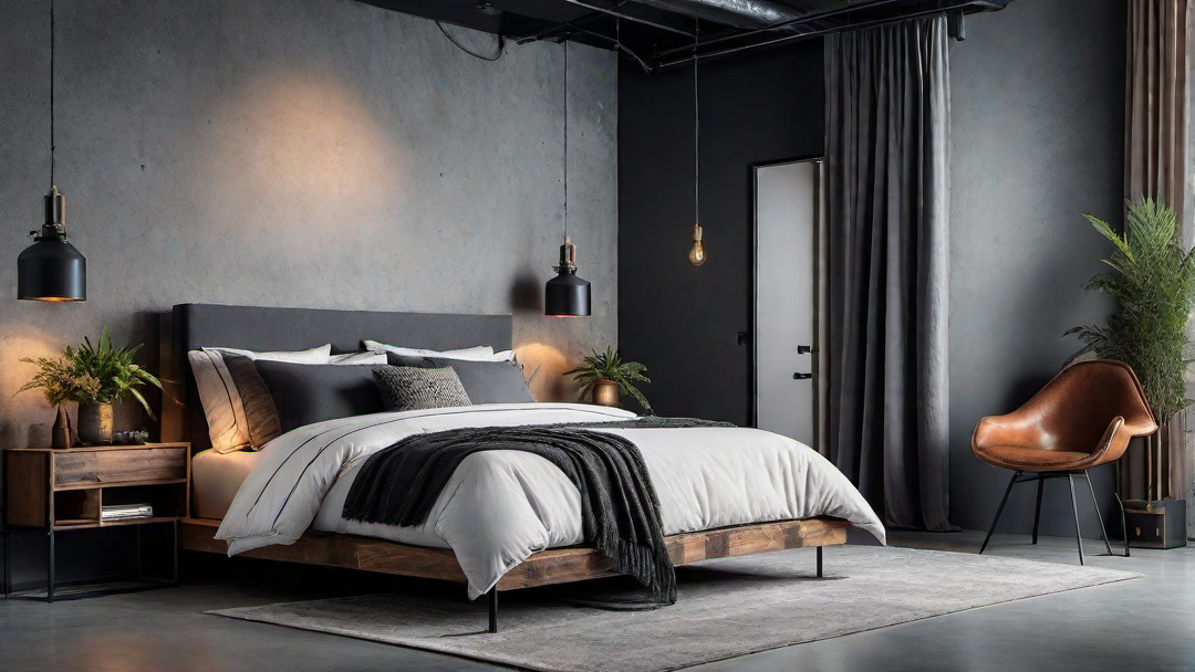 Open Floor Plan: Industrial Bedroom Meets Living Room
