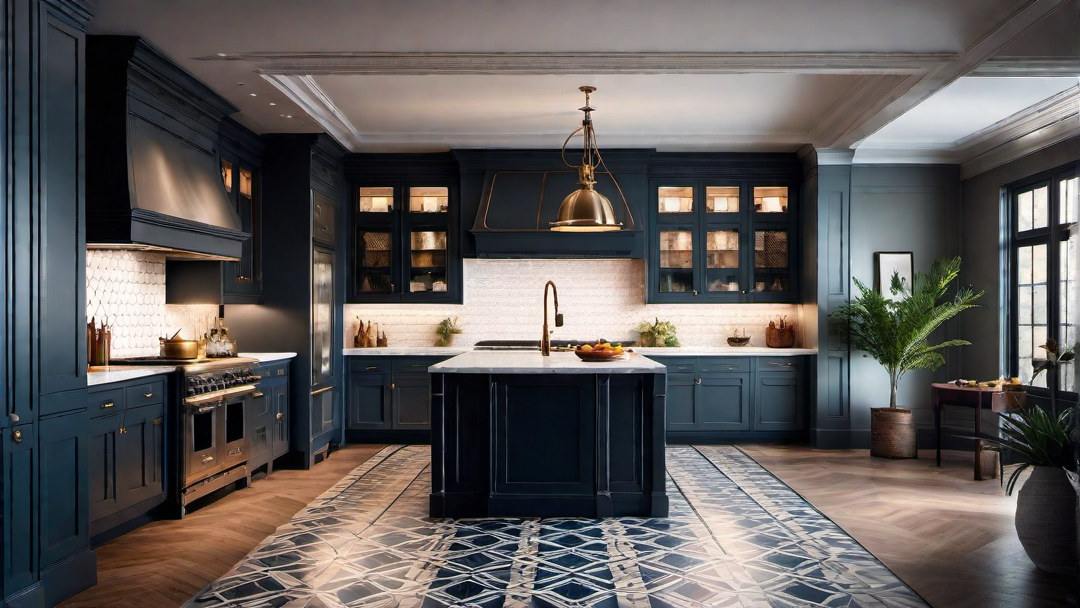 Unique Character: Traditional Kitchen with Patterned Tile Floor