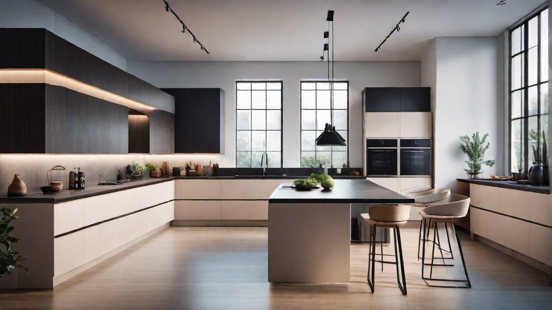 Open Concept Elegance: Sleek Kitchen Design with Seamless Flow