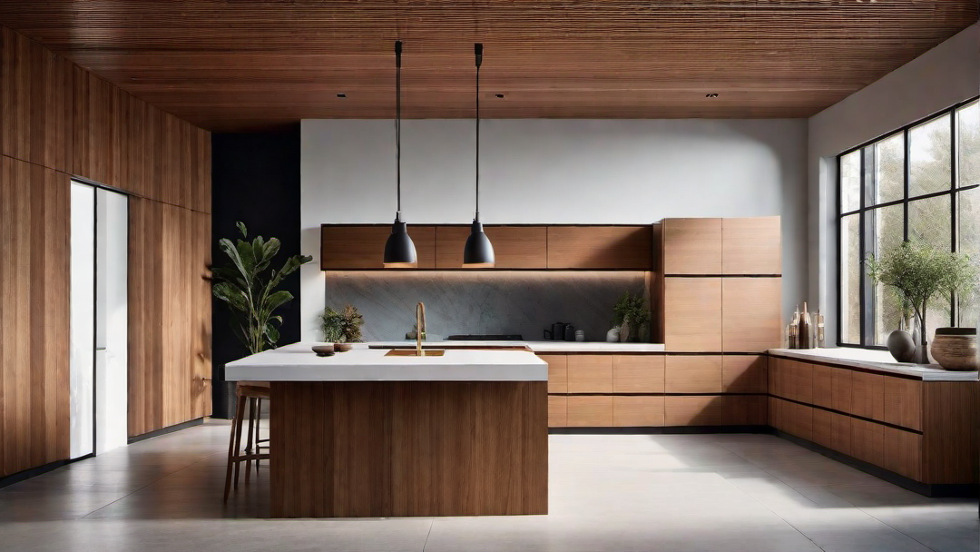 Natural Harmony: Sleek Wood Elements in Contemporary Kitchen