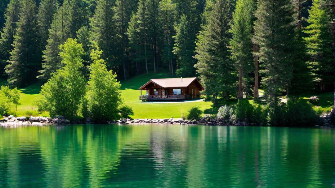 Picturesque Log Cabin Beside a Tranquil Lake