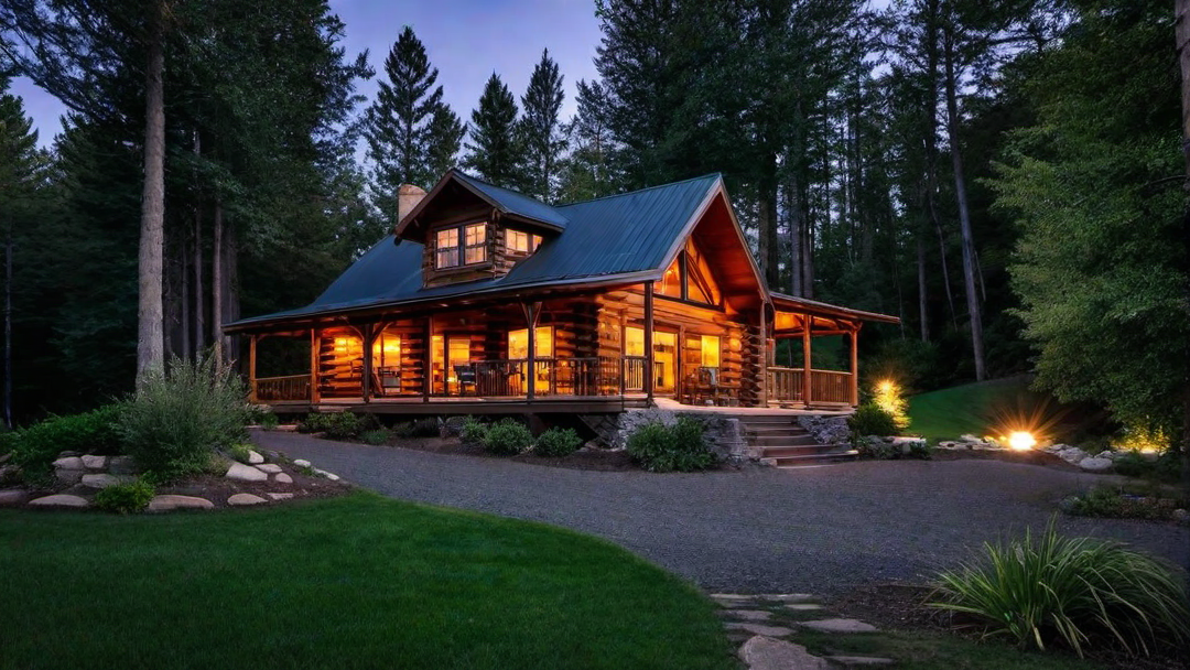 Spectacular Night View with Warm Cabin Lighting