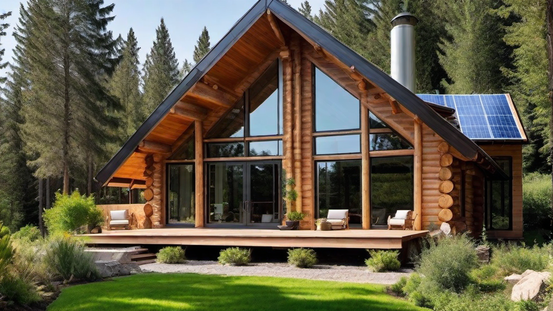 Sustainable Log Cabin with Eco-Friendly Features