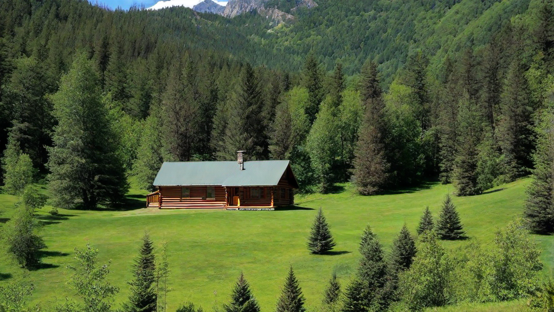 Majestic Mountain View from a Luxurious Log Cabin