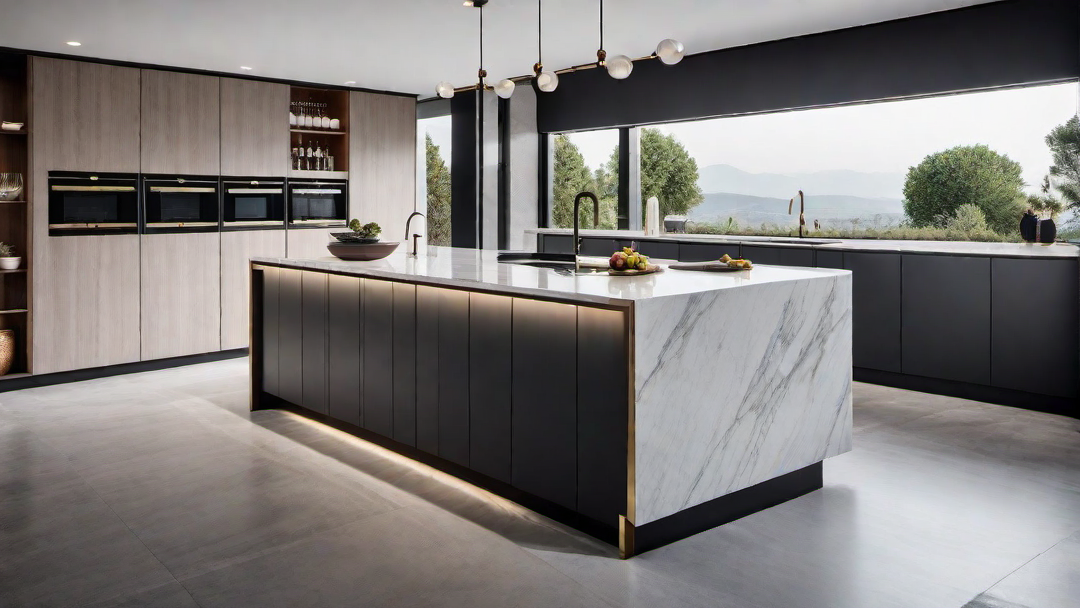 Luxurious Materials: Marble and Brass Accents in Sleek Kitchen Design