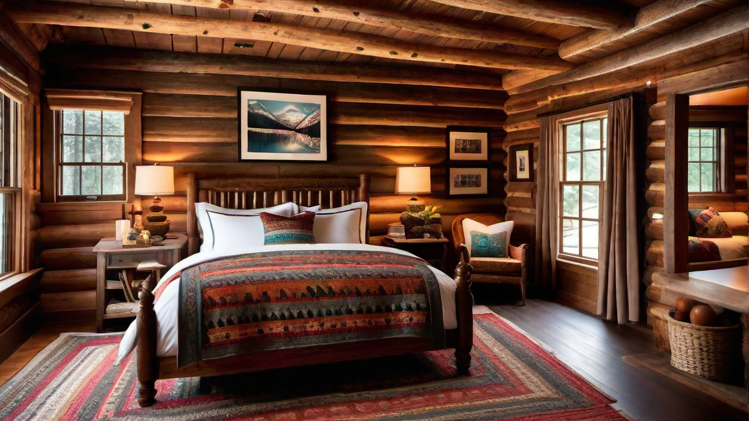Handmade Quilts and Bedding in a Log Cabin