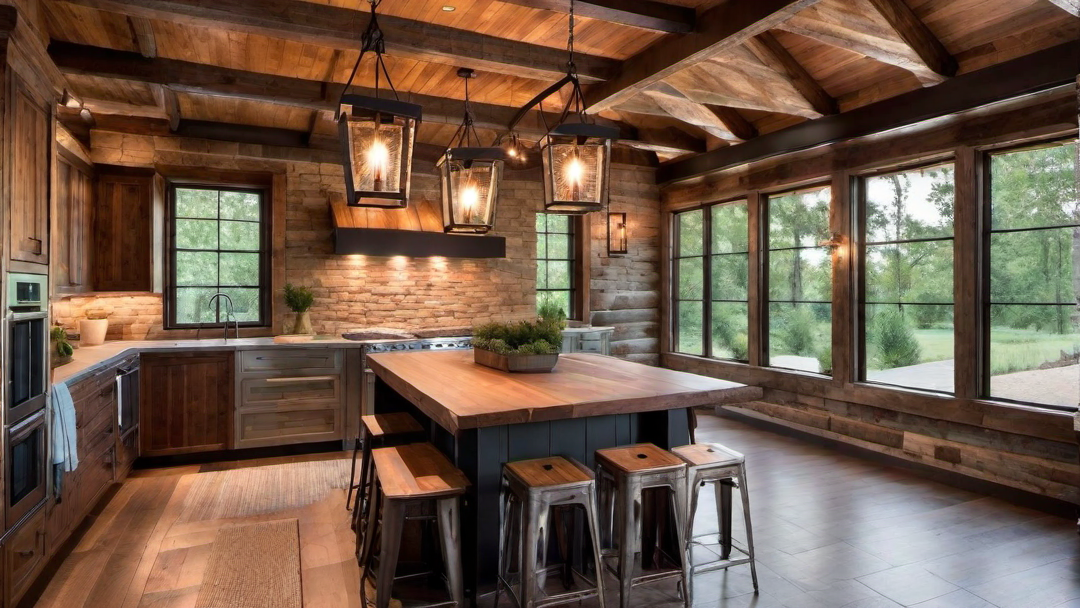 Rustic Light Fixtures Enhancing Cabin Ambiance