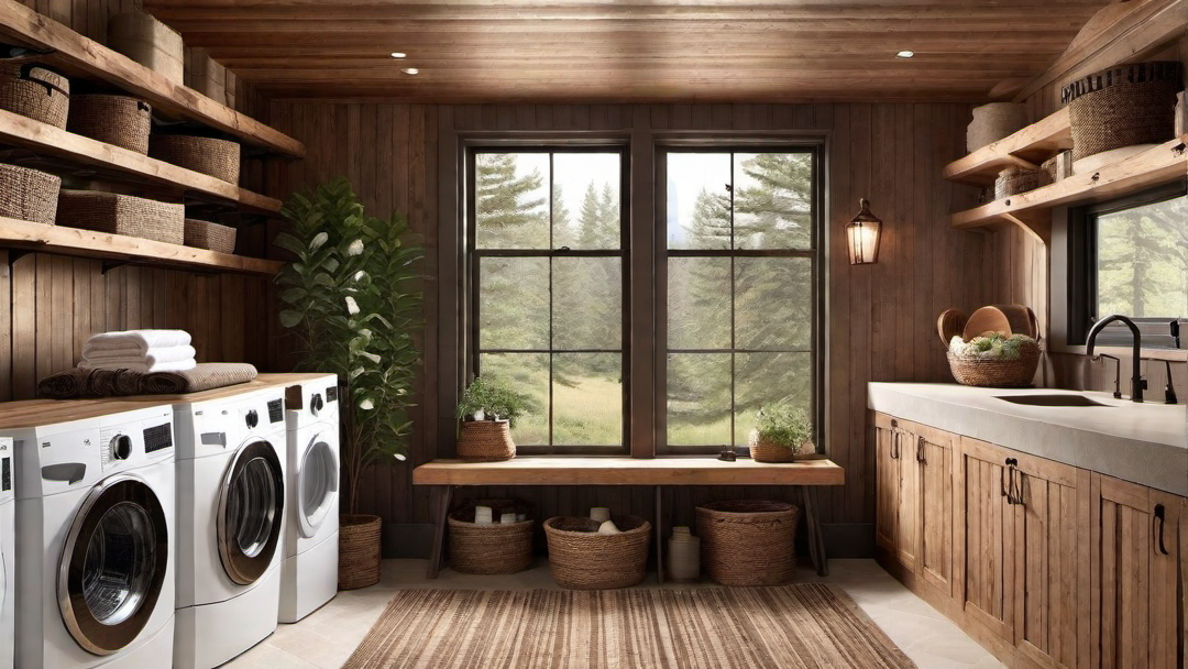 Rustic and Chic Cabin Laundry Room