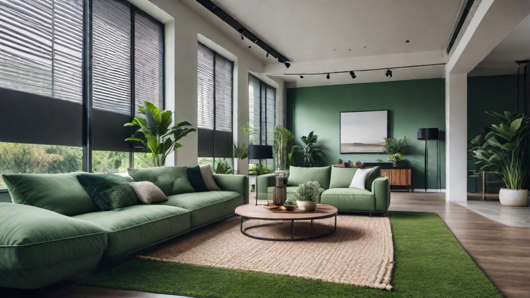 Lively Living Room: Bold Green Accent Wall