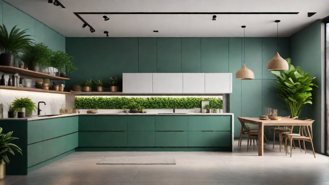Refreshing Kitchen: Green Cabinets and Backsplash