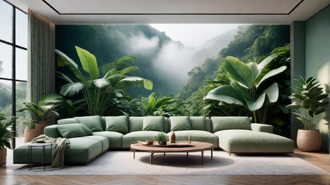 Tropical Haven: Green Leafy Wall Art