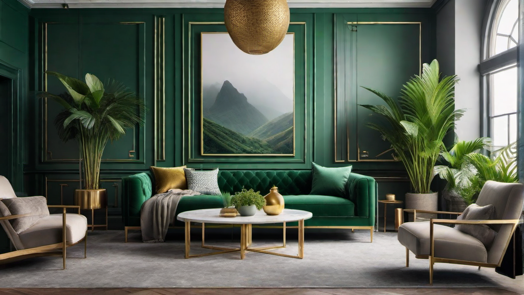 Art Deco Glamour: Green Geometric Patterns