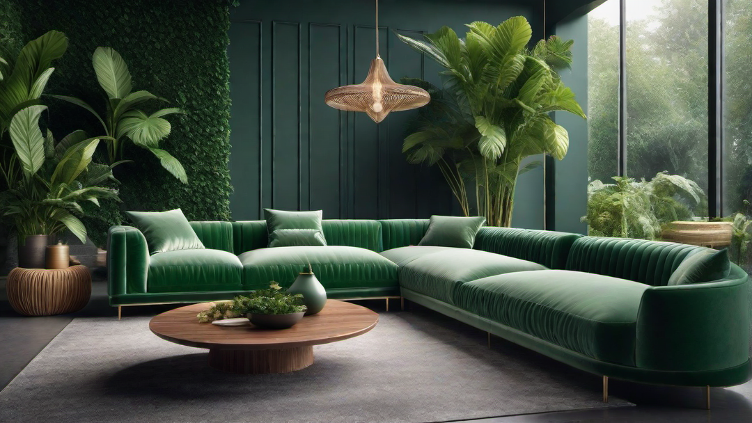 Luxury Living: Emerald Green Velvet Sofa