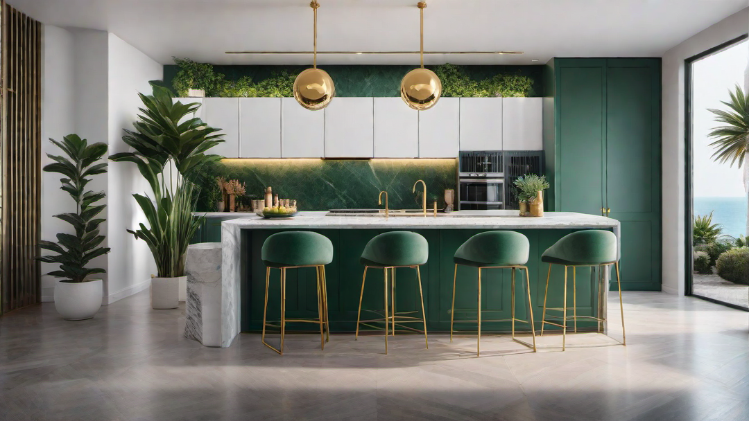 Modern Glam: Green Marble Countertops