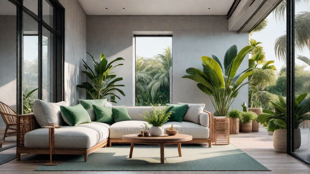 Garden Room: Greenery and Wicker Furniture