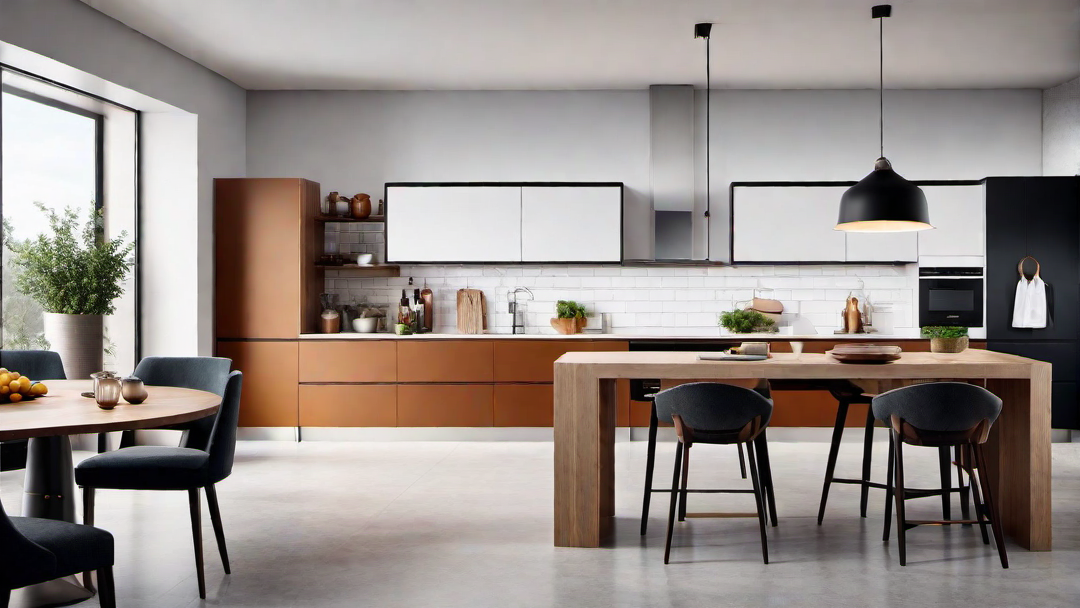 Multi-functional Space: Sleek Kitchen Serving Various Purposes
