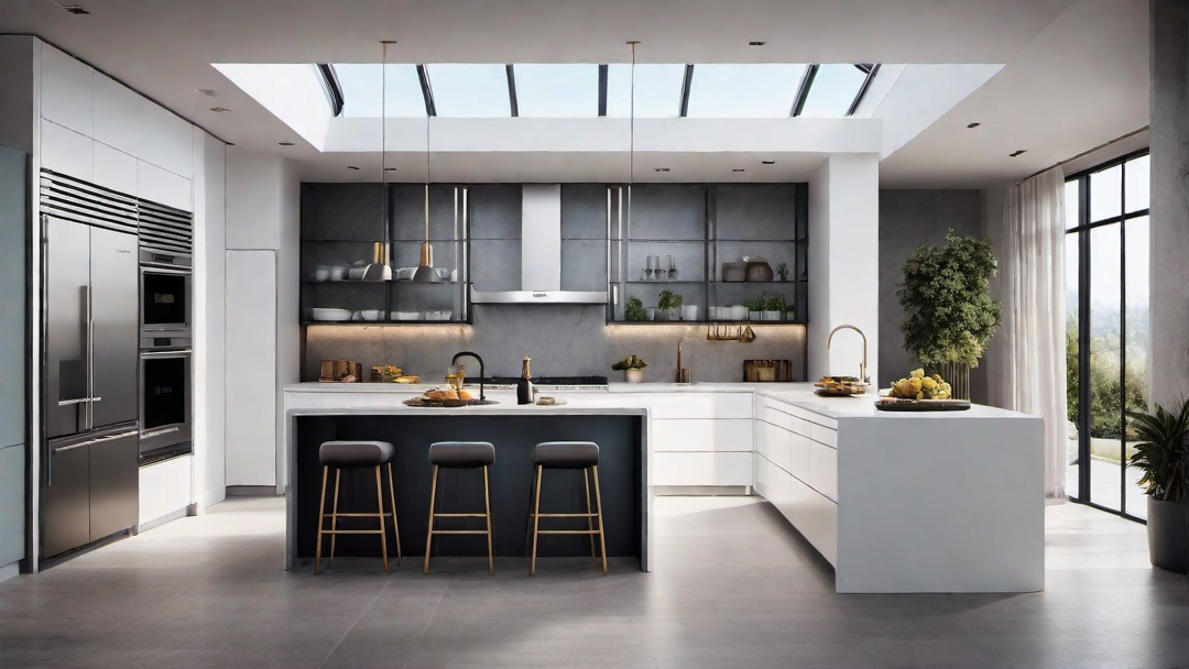 Entertainment Hub: Sleek Kitchen Ideal for Hosting Guests