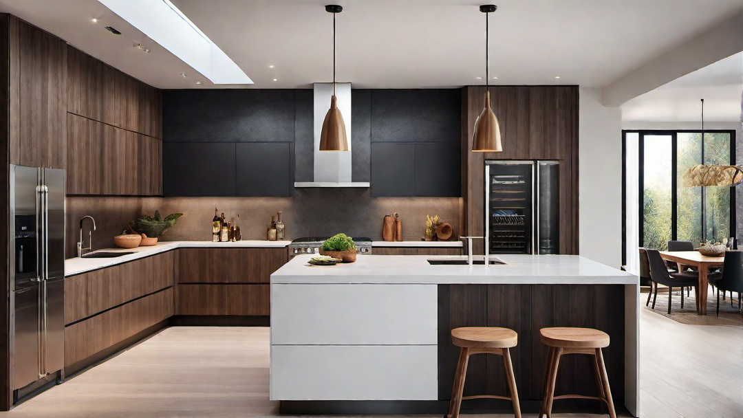 Rustic Modern Blend: Sleek Kitchen with Farmhouse Elements