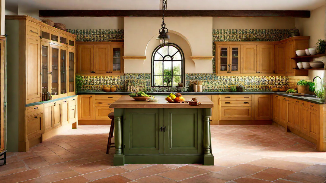 Artisanal Touch: Hand-painted Tiles in a Mediterranean Kitchen