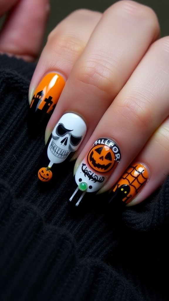 Charming Frankenstein Nail Designs