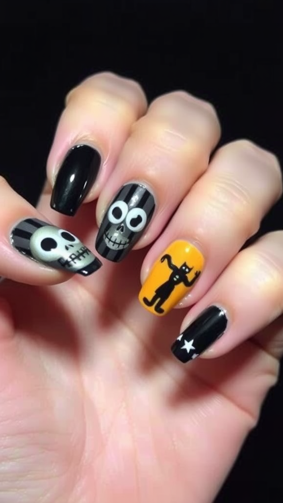 Macabre Mummy Wrap Nail Designs