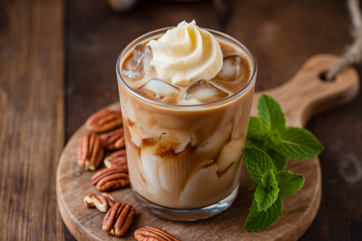 Maple Pecan Iced Coffee with Whipped Maple Butter