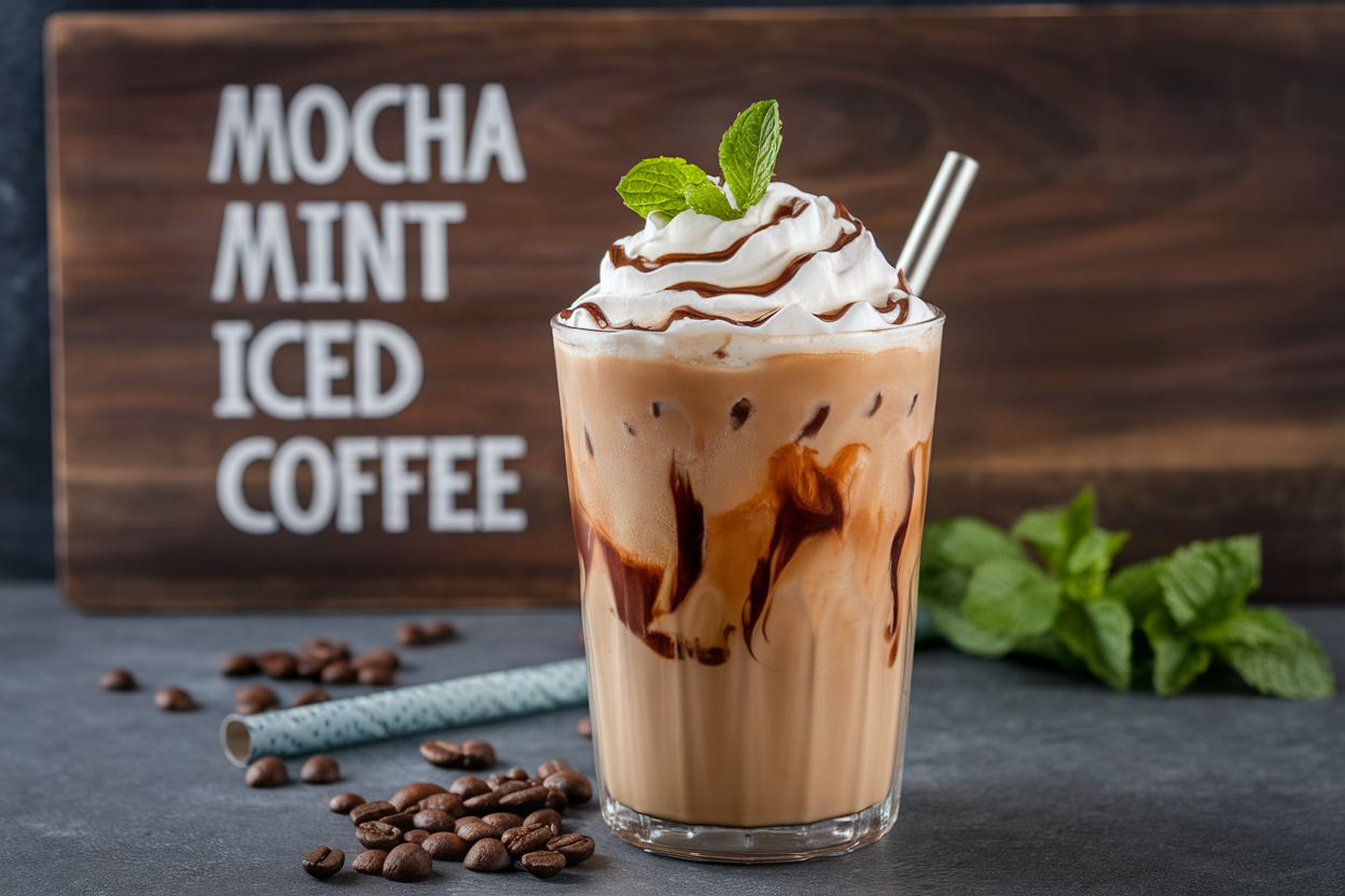 Mocha Mint Iced Coffee with Whipped Cream