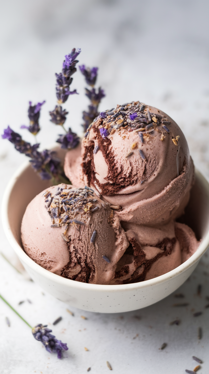 Chocolate Lavender Earl Grey Ice Cream