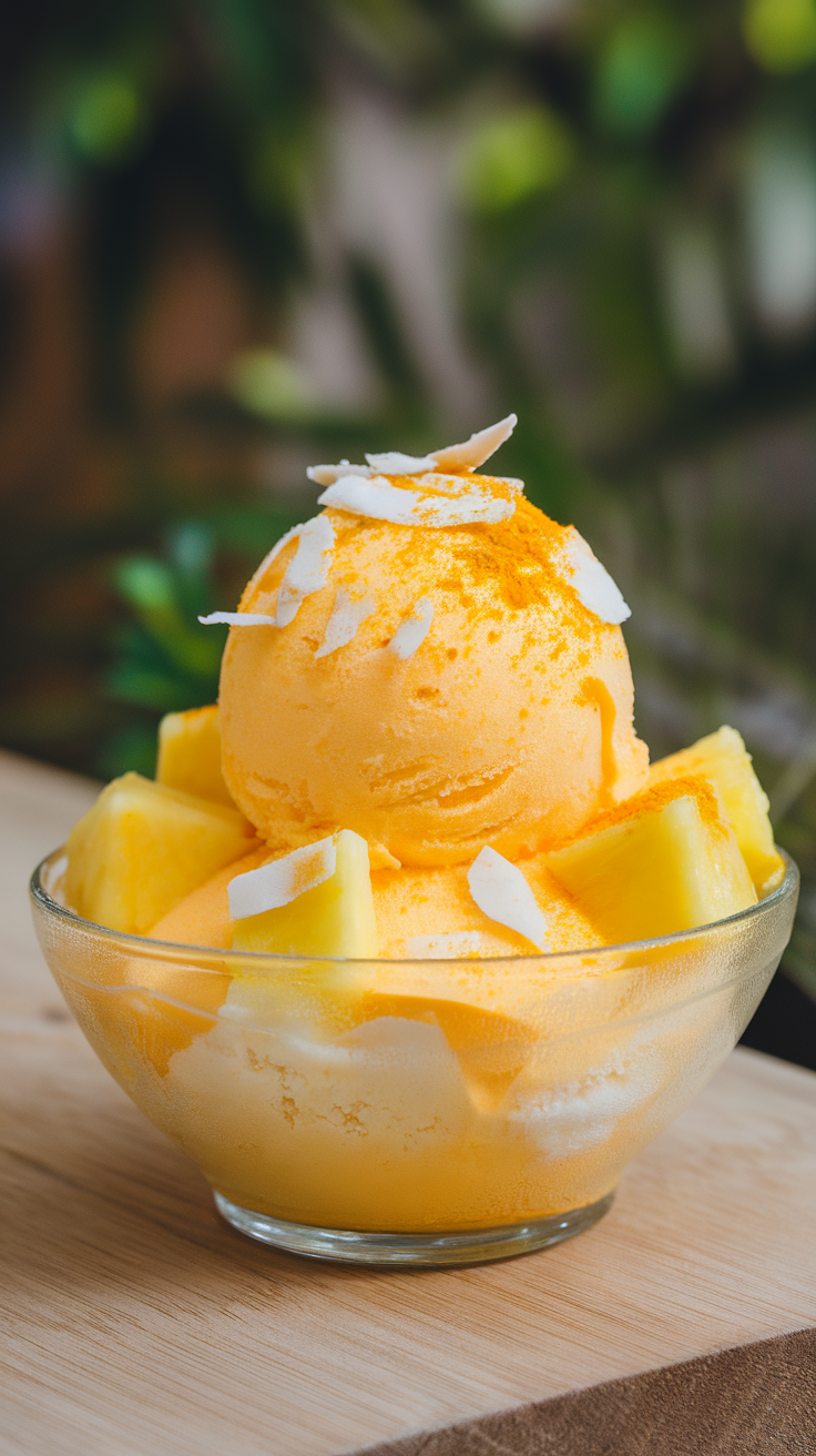 Coconut Curry Pineapple Sorbet