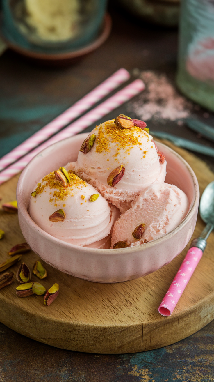 Cardamom Pistachio Rosewater Gelato