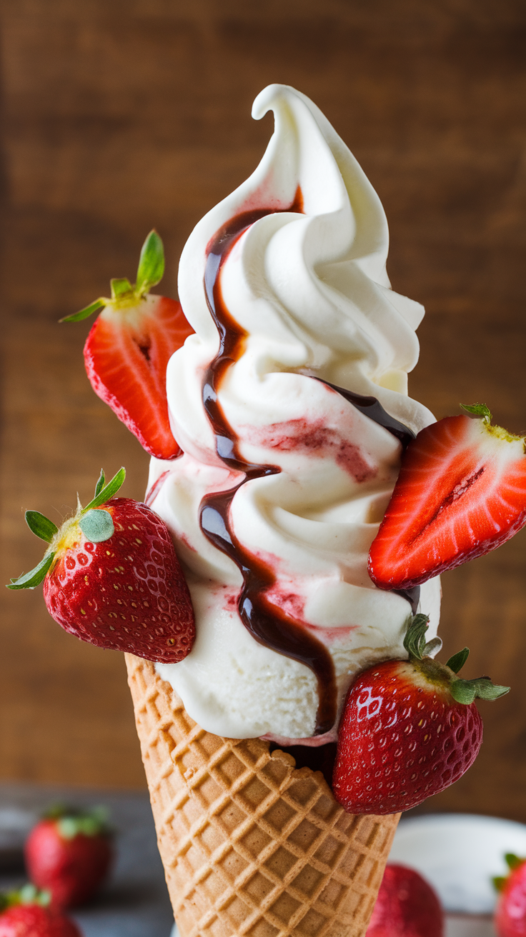 Roasted Strawberry Balsamic Swirl Ice Cream