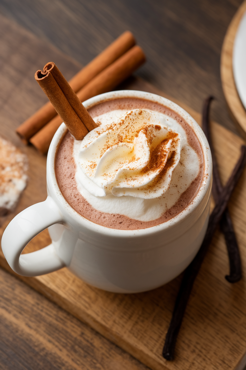 Chai Spiced Hot Chocolate with Vanilla Bean