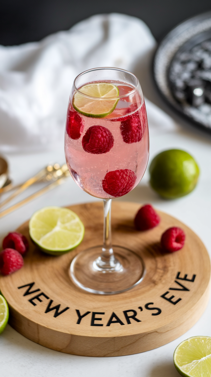 Raspberry Lime Champagne Cooler