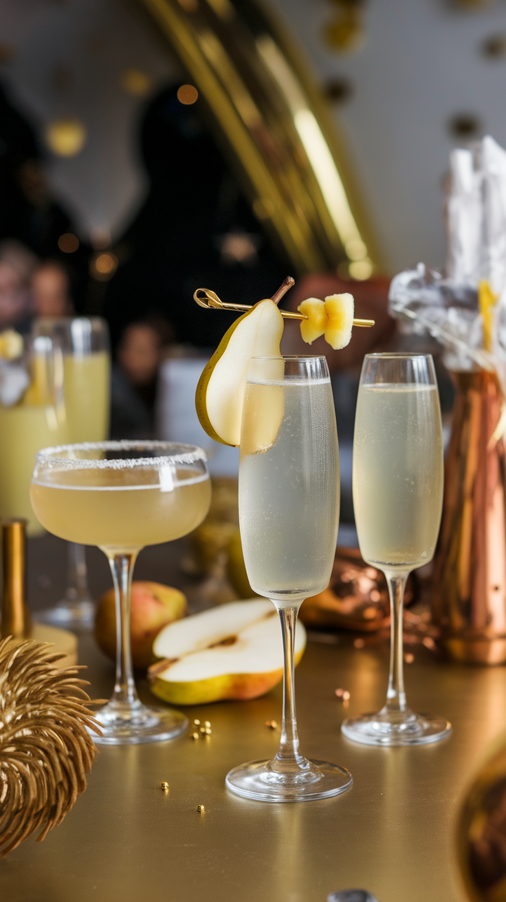 Spiced Pear and Ginger Bellini