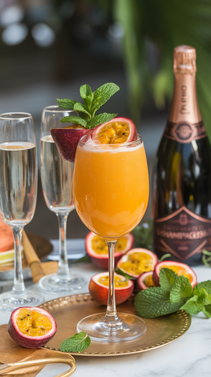 Tropical Passionfruit Champagne Punch