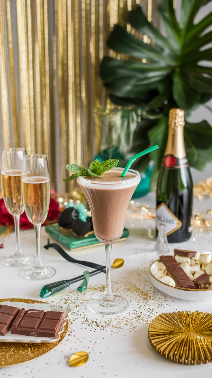 Chocolate Mint Champagne Martini