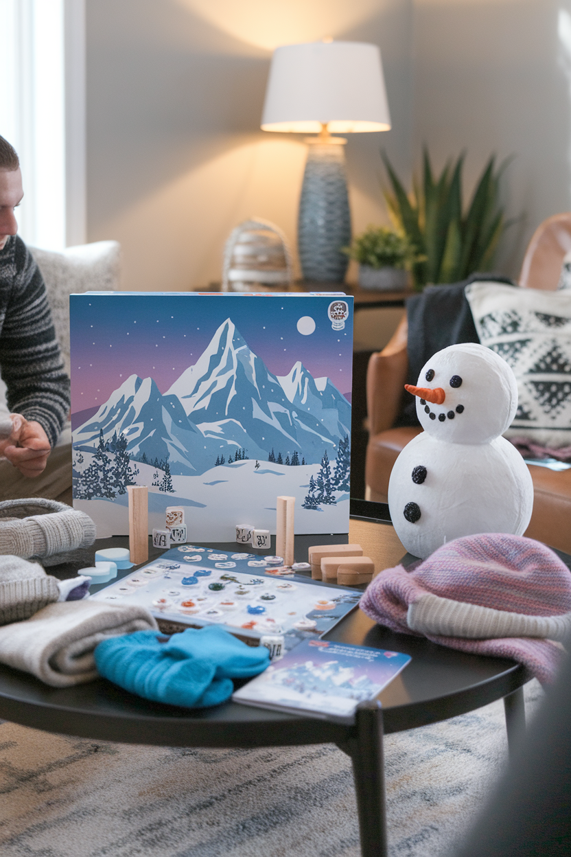 Family Game Night with Winter-Themed Games