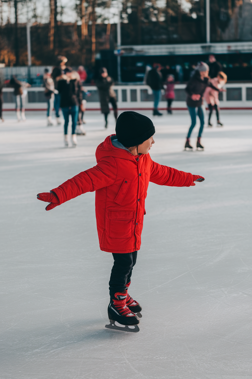 Outdoor Ice Skating at the Local Rink