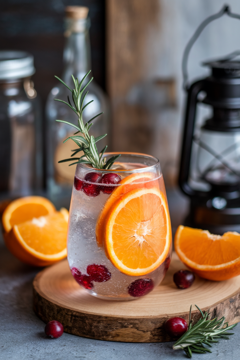 Cranberry Orange Sparkling Mocktail