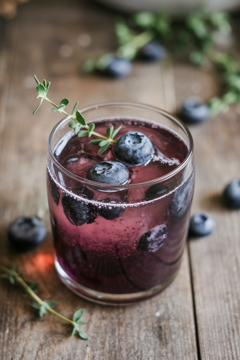 Sparkling Blueberry Thyme Elixir