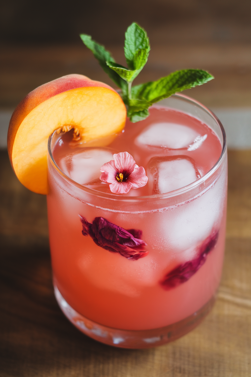 Peachy Keen Iced Hibiscus Tea