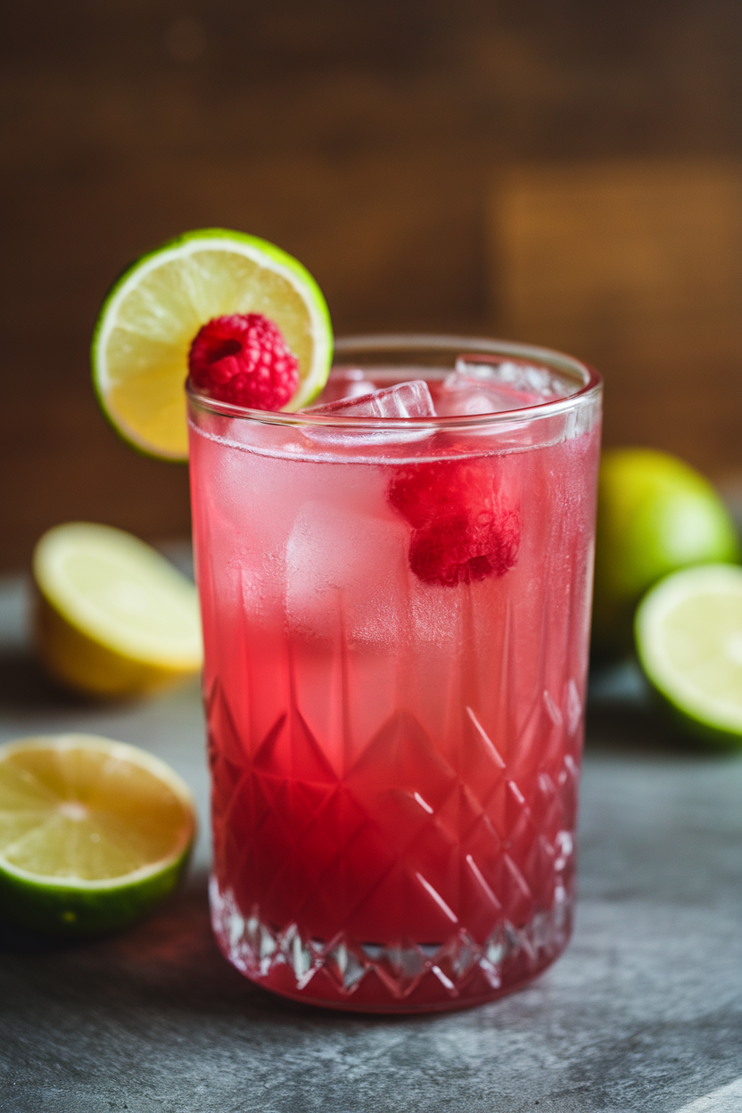 Raspberry Lime Rickey Mocktail