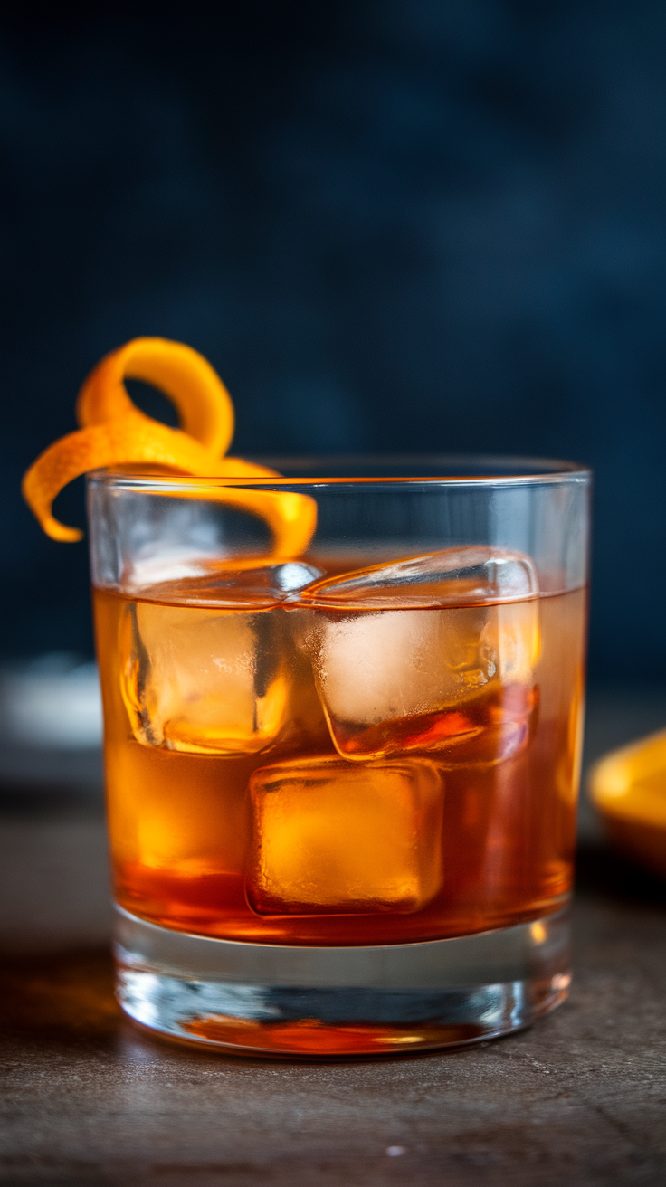 Maple Bourbon Old Fashioned with Orange Zest