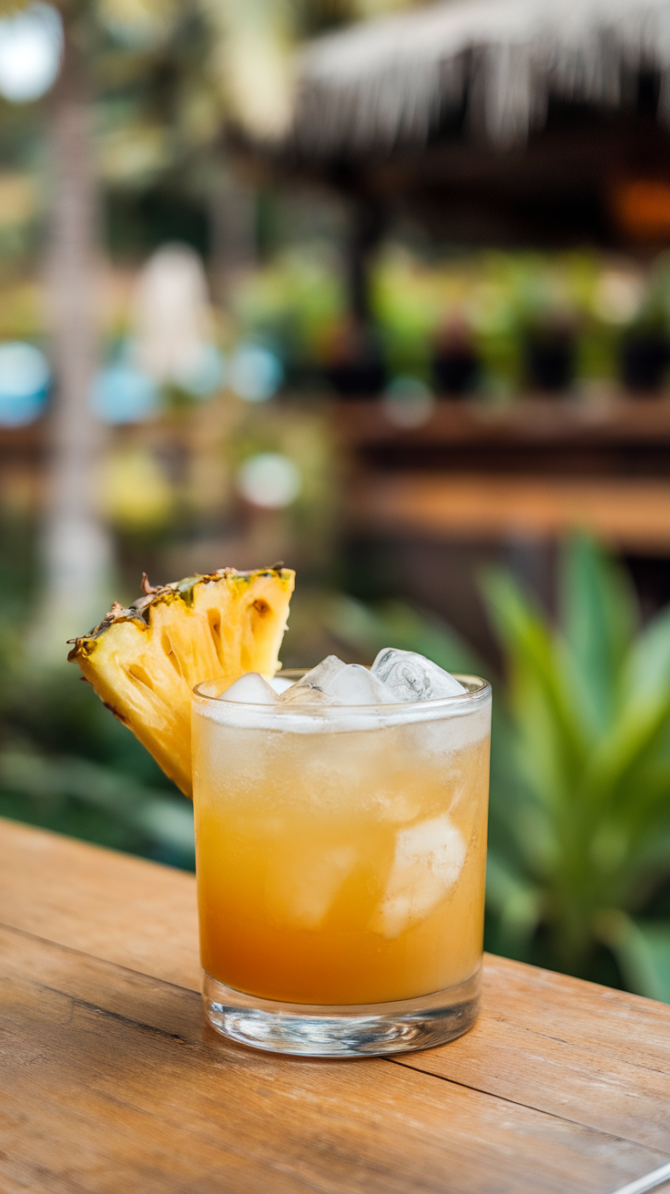 Pineapple Coconut Old Fashioned with Tropical Twist