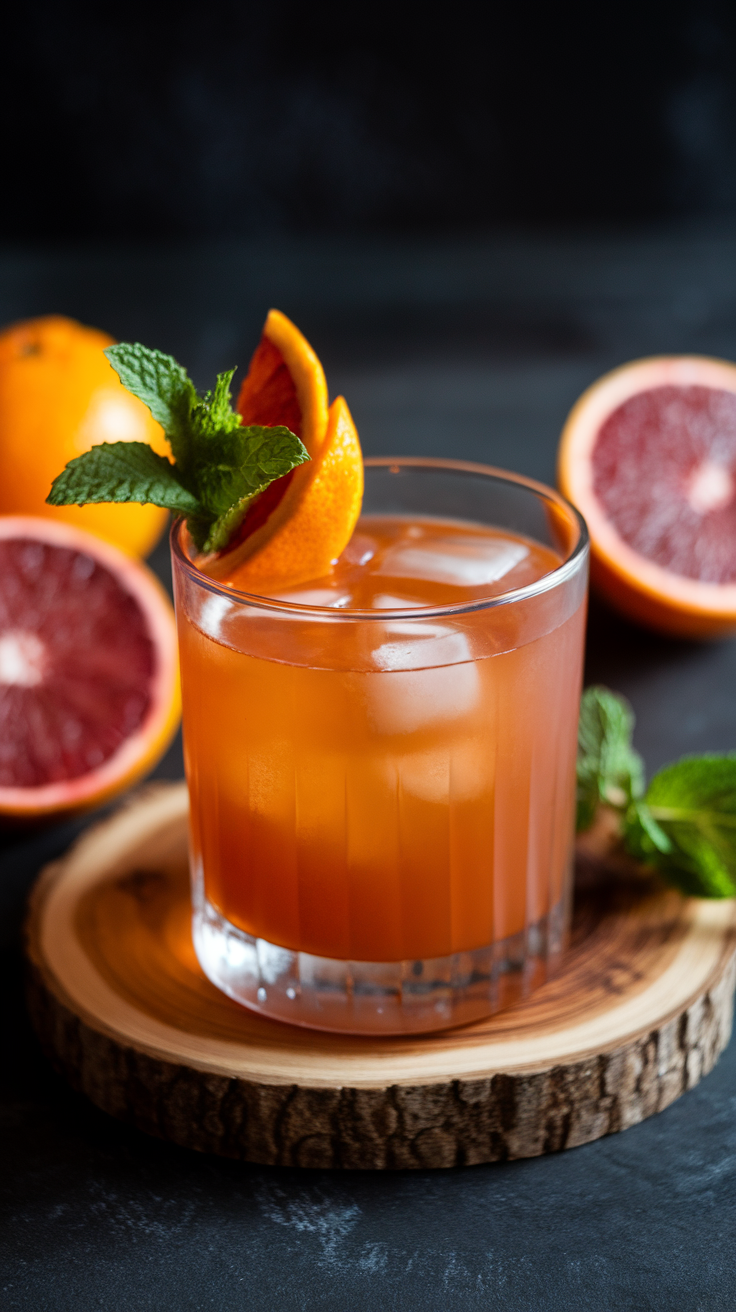 Blood Orange Old Fashioned with Citrus Garnish