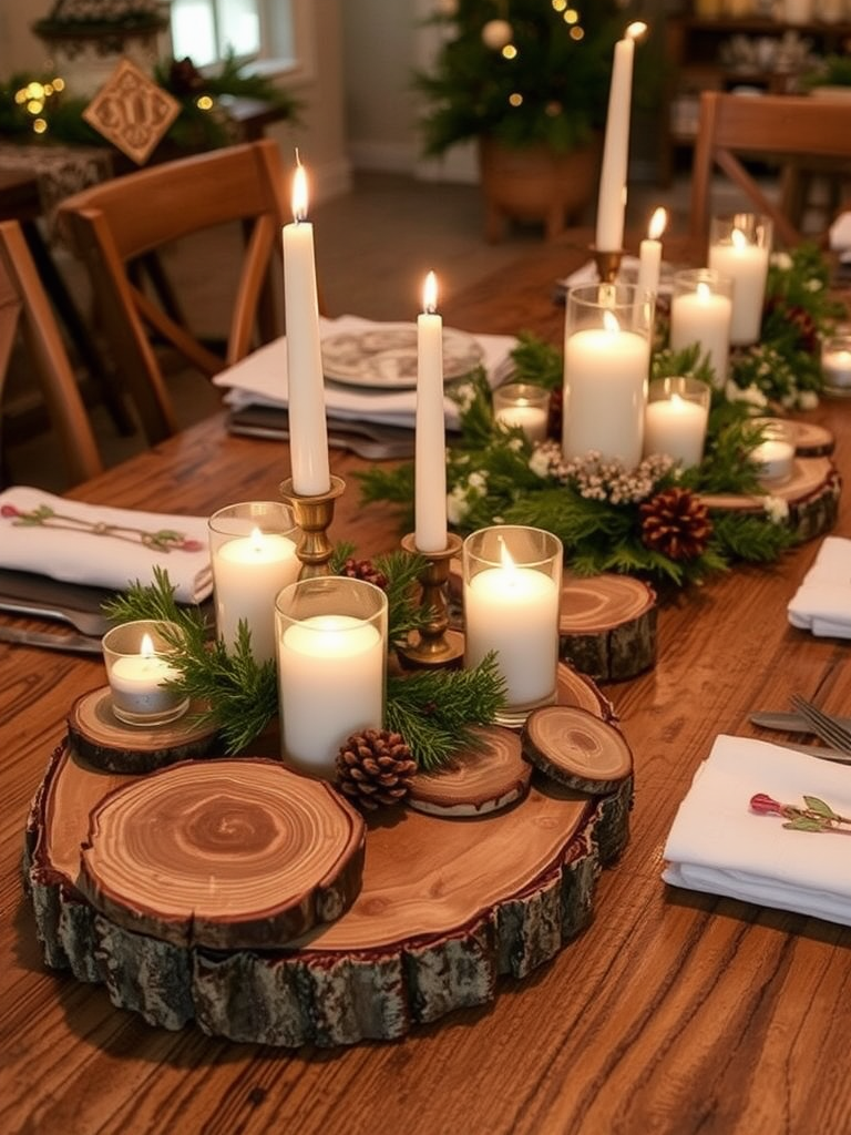 Natural Wood Slice Table Decor